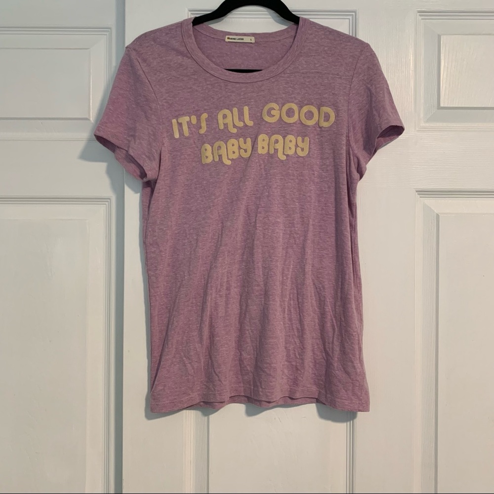MARINE LAYER short sleeve tee shirt purple size L it’s all good baby baby